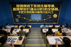 短视频线下系统化编导课，直接帮你打通从0到1的全链路，手把手带你敲开编导行业大门-21资源库