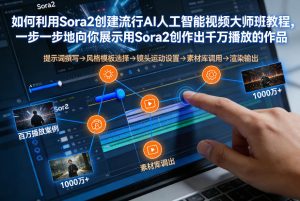 如何利用Sora2创建流行AI人工智能视频大师班，一步一步地向你展示用Sora2创作出千万播放的作品-21资源库