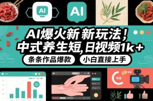 AI爆火新玩法，中式养生短视频，日收益1k+条条作品爆款，小白直接上手，附详细教程-21资源库
