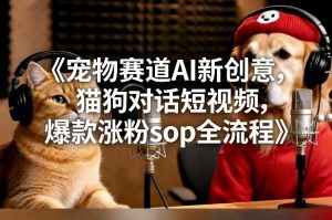 宠物赛道AI新创意，猫狗对话短视频，爆款涨粉sop全流程-21资源库