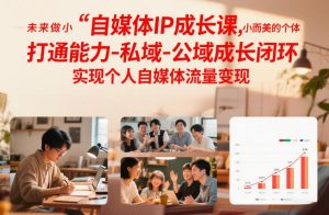 自媒体IP成长课，未来做小而美的个体，打通能力-私域-公域成长闭环，实现个人自媒体流量变现-21资源库