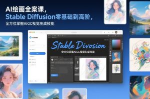 AI绘画全案课，Stable Diffusion零基础到高阶，全方位掌握AIGC视觉生成技能-21资源库