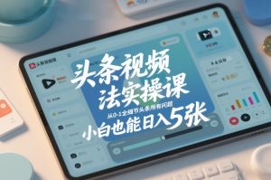 头条视频玩法实操课，从0-1全细节头条所有问题，小白也能日入5张-21资源库