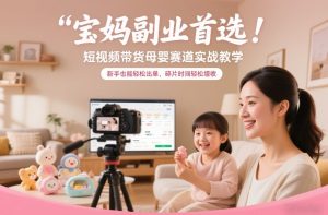 宝妈副业首选！短视频带货母婴赛道实战教学，新手也能轻松出单，碎片时间轻松增收-21资源库