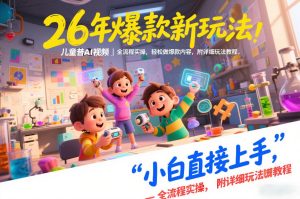 26年爆款新玩法，儿童科普AI视频，全流程实操，轻松做爆款内容，小白直接上手，附详细玩法教程-21资源库