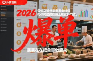 2026餐饮店铺外卖商家必修课，帮你彻底搞懂线上运营的门道，实实在在把单量做起来-21资源库