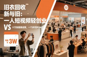 旧衣回收“新”与“旧”：一人短视频轻创业，VS十万加盟重运营，一个多月挣3W【揭秘】-21资源库