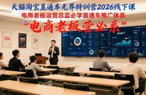 天猫淘宝直通车无界特训营2026线下课，电商老板运营总监必学直通车推广体系-21资源库