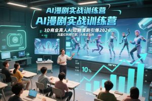 AI漫剧实战训练营，3D商业真人AI短剧漫剧引爆2026，流量红利期已至，入场正当时-21资源库