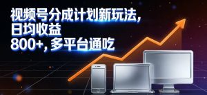 视频号分成计划新玩法，日均收益8张，多平台通吃-21资源库