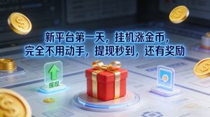 新平台第一天,挂G涨金币,完全不用动手,提现秒到,还有奖励【揭秘】-21资源库