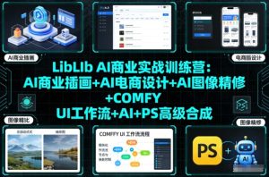 LibLIb AI商业实战训练营:AI商业插画+AI电商设计+AI图像精修+COMFY UI工作流+AI+PS高级合成-21资源库