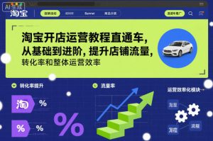 淘宝开店运营教程直通车，从基础到进阶，提升店铺流量，转化率和整体运营效率（更新26年1月）-21资源库