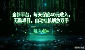 最新看广平台,每天保底30-4米,无脑项目,自动挂G解放双手【揭秘】-21资源库