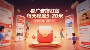看广告撸红包，每天稳定5-20米，无任何门槛，适合任何人-21资源库