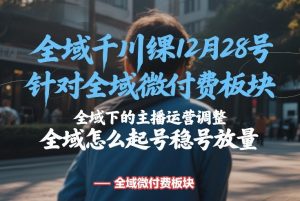 全域千川线下课12月28号，针对全域微付费板块，全域下的主播运营调整，全域怎么起号稳号放量-21资源库