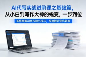 AI代写实战进阶课之基础篇，从小白到写作大神的蜕变，一步到位【揭秘】-21资源库