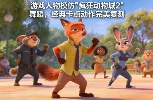 游戏人物模仿“疯狂动物城2”舞蹈，经典卡点动作完美复刻-21资源库