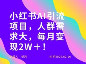 她通过这个AI项目每月做到2W＋的收入，最新小红书AI项目，人群需求大！-21资源库