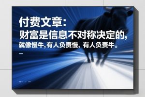 付费文章：财富是信息不对称决定的，就像慢牛，有人负责慢，有人负责牛-21资源库