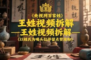 央视网百家姓–王姓视频拆解，以姓氏为噱头拉停留点赞涨粉-21资源库