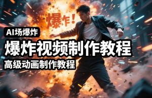 AI场景爆炸视频制作教程，利用人物实拍视频制作出高级的动画特效-21资源库