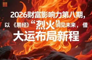 2026财富影响力第八期，以《易经》智慧洞见未来，借“离火”大运布局新程-21资源库
