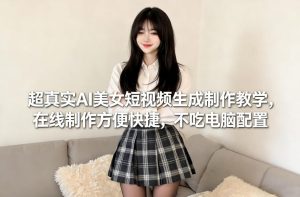 超真实AI美女短视频生成制作教学，在线制作方便快捷，不吃电脑配置，快速起号涨粉-21资源库