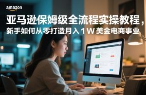 亚马逊保姆级全流程实操教程，新手如何从零打造月入1W美金电商事业-21资源库