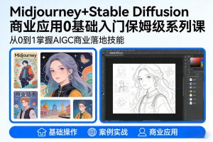 AIGC商业应用Midjourney+Stable Diffusion教程，0基础入门保姆级系列课-21资源库