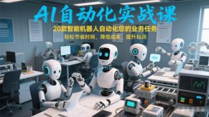 AI自动化实战课：20款智能机器人自动化您的业务任务，轻松节省时间，降低成本，提升利润-21资源库