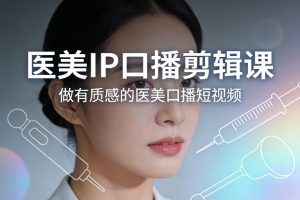医美IP口播剪辑课，做有质感的医美口播短视频-21资源库