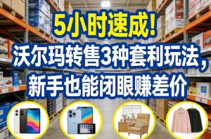 5小时速成！沃尔玛转售3种套利玩法，新手也能闭眼賺差价-21资源库