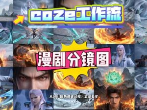 通过Coze工作流，制作《动漫分镜图》，两分钟制作完成25宫格分镜图，从0到1演示搭建过程，实操教学-21资源库