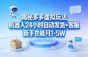 揭秘多多虚拟玩法，机器人24小时自动发货+客服，新手也能月1-5W！-21资源库
