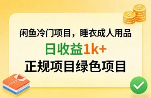 闲鱼冷门项目，情趣内衣成人用品，日收益1k+，正规项目绿色项目-21资源库