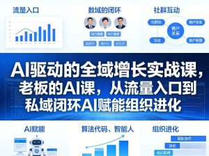 AI驱动的全域增长实战课，老板的AI课，从流量入口到私域闭环AI赋能组织进化（26年3月12-14日）-21资源库
