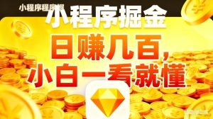 微信小程序掘金项目，不用复杂操作，5分钟就能学会上手操作，日入几张【揭秘】-21资源库