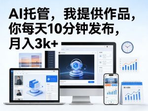 公众号AI托管，我提供作品，你每天10分钟发布，月入3k+【揭秘】-21资源库