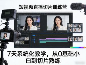 短视频直播切片训练营，7天系统化教学，从0基础小白到切片熟练-21资源库