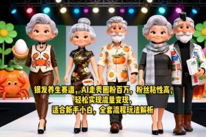 银发养生赛道，AI走秀圈粉百万，粉丝粘性高，轻松实现流量变现，适合新手小白，全套流程玩法解析-21资源库