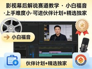 某大佬的影视幕后解说赛道教学，小白福音，上手难度小，可进伙伴计划+精选独家-21资源库