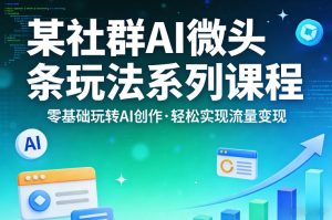 某社群的AI微头条玩法系列课程，零基础玩转AI创作，轻松实现流量变现-21资源库