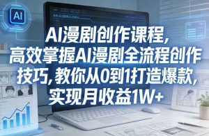 某社群AI漫剧创作课程，高效掌握AI漫剧全流程创作技巧，教你从0到1打造爆款，实现月收益1W+-21资源库