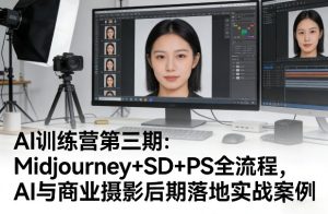 AI训练营第三期：Midjourney+SD+PS全流程，AI与商业摄影后期落地实战案例-21资源库