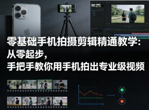 零基础手机拍摄剪辑精通教学：从零起步，手把手教你用手机拍出专业级视频-21资源库