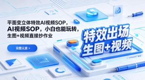 （特效出场）平面变立体特效AI视频SOP，小白也能玩转，生图+视频直接抄作业-21资源库