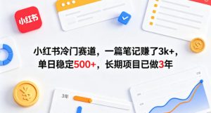 小红书冷门赛道，一篇笔记賺了3k+，单日稳定500+，长期项目已做3年【揭秘】-21资源库