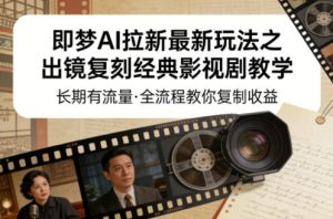 即梦AI拉新最新玩法之出镜复刻经典影视剧教学，长期有流量，全流程教你复制收益-21资源库