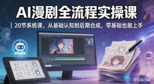 AI漫剧全流程实操课｜20节系统课，从基础认知到后期合成，零基础也能上手-21资源库
